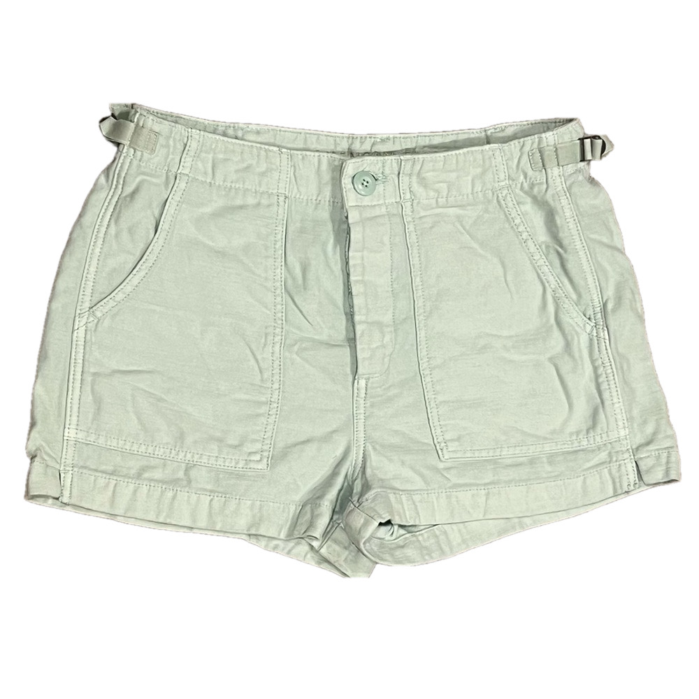 American Eagle Light Blue/Green Pocket Front Button Fly Shorts - Size 4